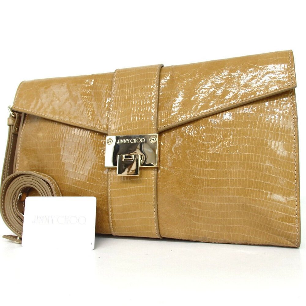 JIMMY CHOO alligator leather clutch bag